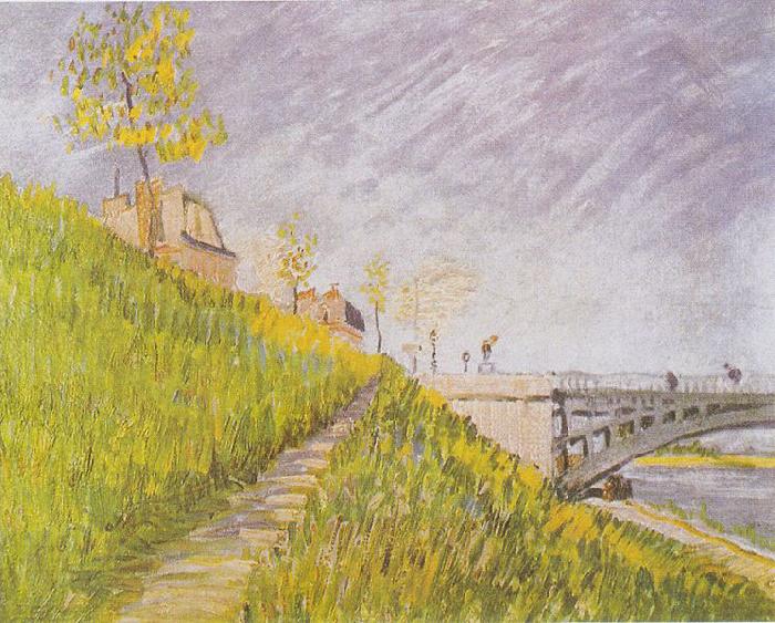 Vincent Van Gogh Seine-shore at the Pont de Clichy oil painting picture